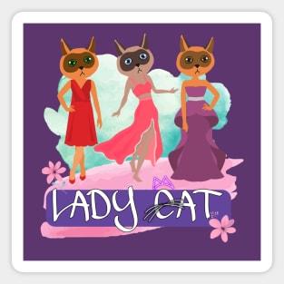 Three Pretty Lady cats - Cartoons Magnet